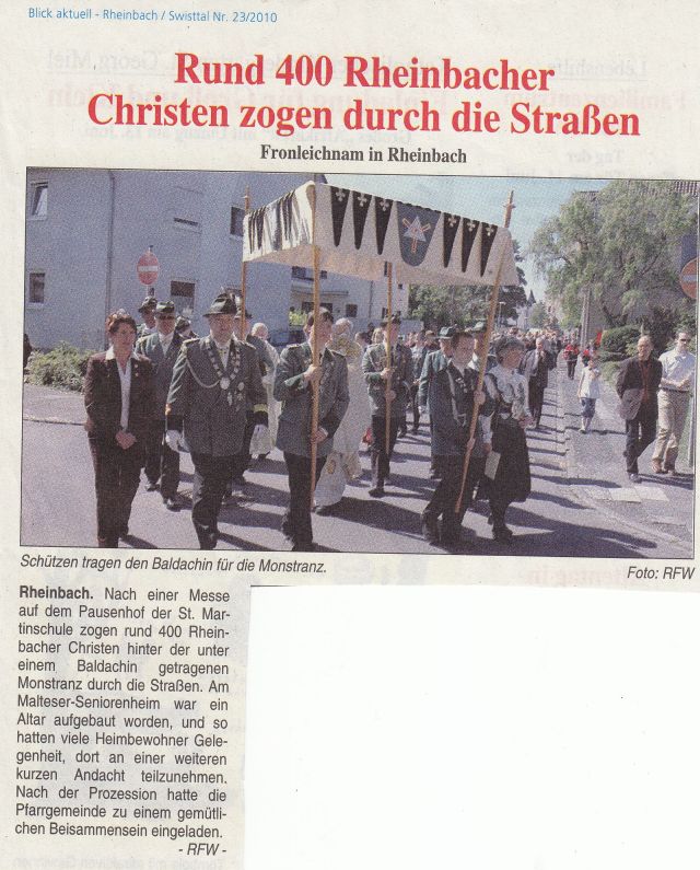 Artikel Blick Aktuell Rheinbach 23/2010