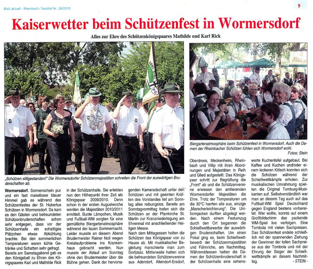 Artikel Blick Aktuell Rheinbach 26/2010